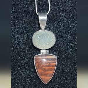 Vintage 925 starborn druzy agate pendant